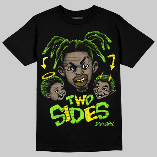 Neon Green Sneakers DopeSkill T-Shirt Two Sides Graphic Streetwear - Black
