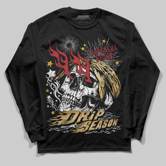 Jordan 12 Retro 'Taxi' 2025 DopeSkill Long Sleeve T-Shirt Drip Season Graphic Streetwear - Black