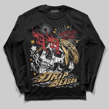 Jordan 12 Retro 'Taxi' 2025 DopeSkill Long Sleeve T-Shirt Drip Season Graphic Streetwear - Black