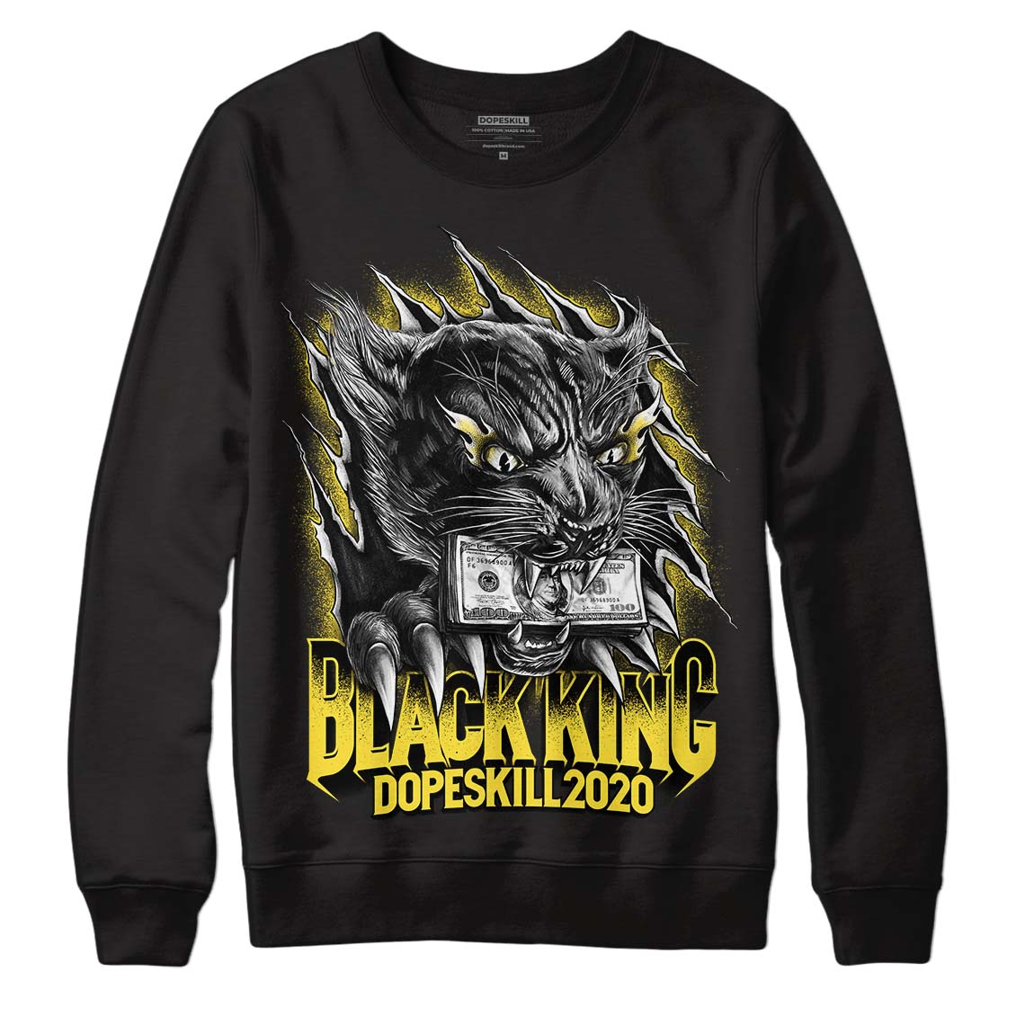 Jordan 11 Low 'Yellow Snakeskin' DopeSkill Sweatshirt Black King Graphic Streetwear - Black