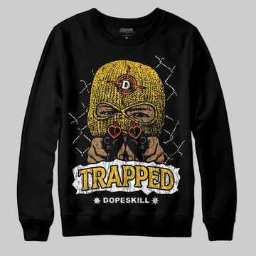 Yellow Sneakers DopeSkill Sweatshirt New Trapped Graphic Streetwear - Black