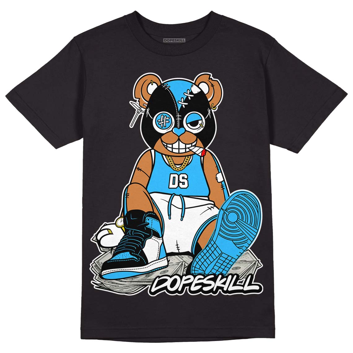 Jordan 1 High Retro OG “University Blue” DopeSkill T-Shirt Greatest Graphic Streetwear - Black