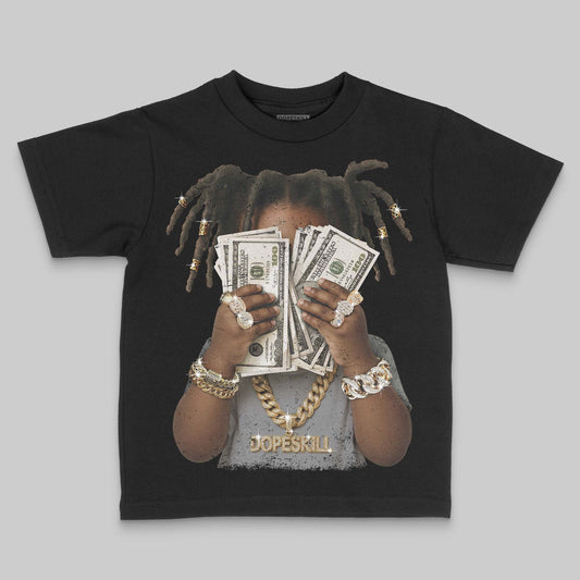 Jordan 5 Retro Wolf Grey (2026) DopeSkill Toddler Kids T-shirt Rich Youth Graphic Streetwear - black