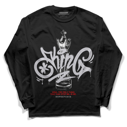 Jordan 2 Retro "Black Cement" DopeSkill Long Sleeve T-Shirt King Chess Graphic Streetwear - black