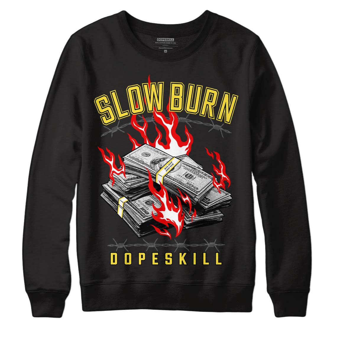 Jordan 11 Low 'Yellow Snakeskin' DopeSkill Sweatshirt Slow Burn Graphic Streetwear - Black