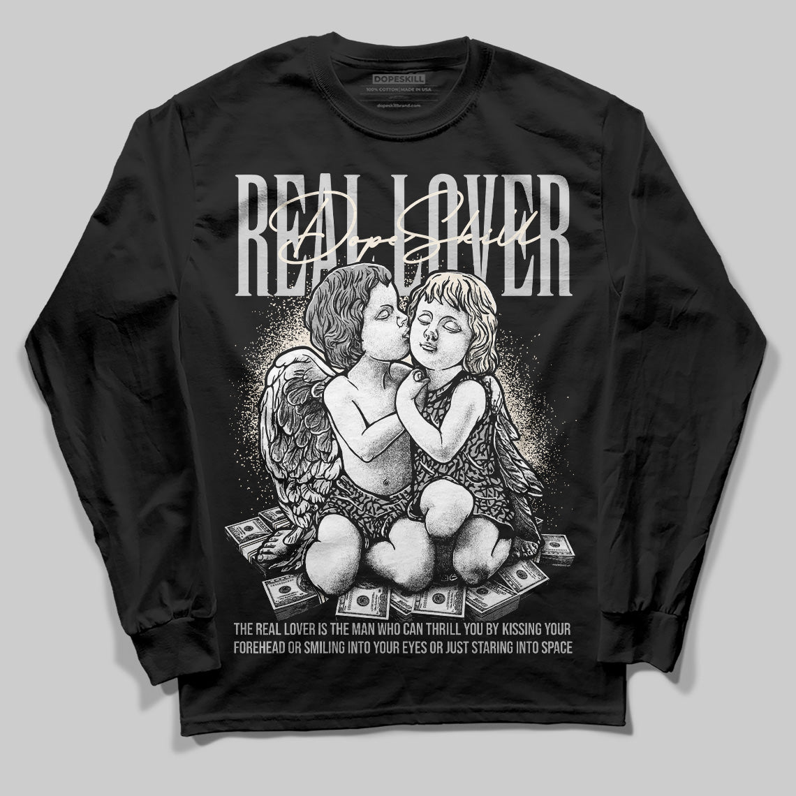 Jordan 3 “Off Noir” DopeSkill Long Sleeve T-Shirt Real Lover Graphic Streetwear - Black