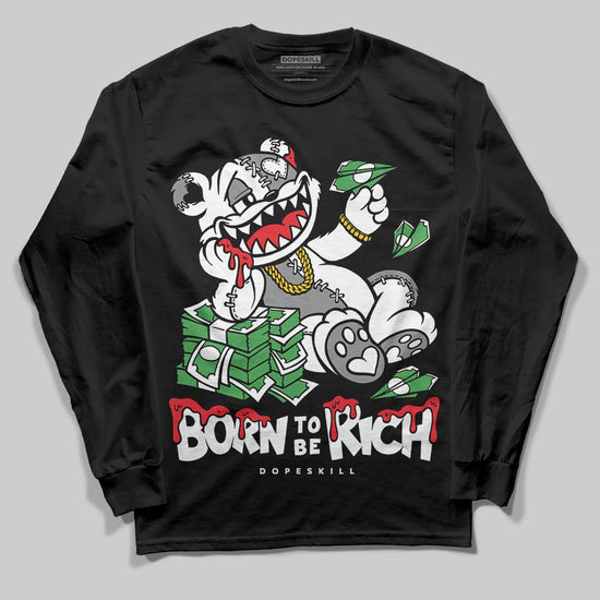 Rick Owens Leather Low Sneaker Black And Milk DopeSkill Long Sleeve T-Shirt Born To Be Rich Graphic Streetwear - Black