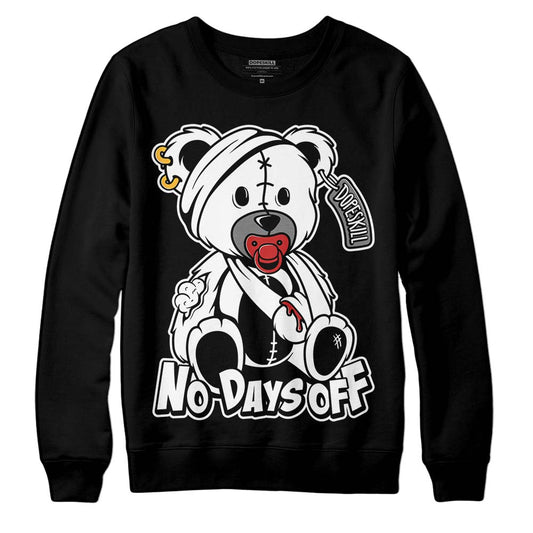 Jordan 1 High OG “Black/White” DopeSkill Sweatshirt Hurt Bear Graphic Streetwear - Black