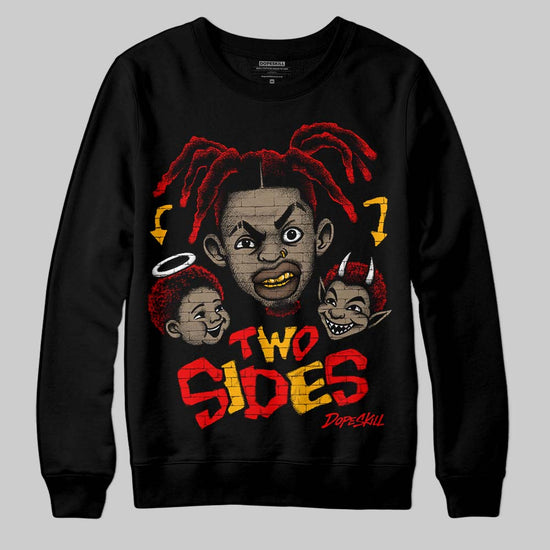 Red Sneakers DopeSkill Sweatshirt Two Sides Graphic Streetwear - black