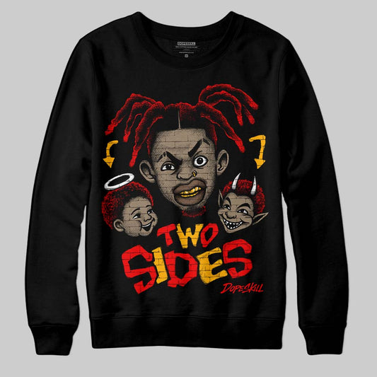 Red Sneakers DopeSkill Sweatshirt Two Sides Graphic Streetwear - black