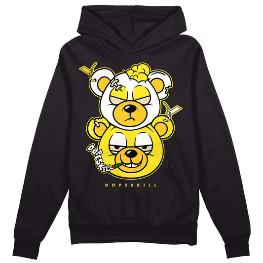 Jordan 4 Retro “Vivid Sulfur” DopeSkill Hoodie Sweatshirt New Double Bear Graphic Streetwear - Black 