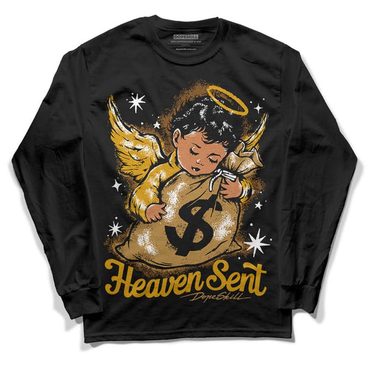 Jordan 13 Wheat 2023 DopeSkill Long Sleeve T-Shirt Heaven Sent Graphic Streetwear - Black