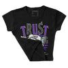 Aqua 6s DopeSkill Women's Crop Top Trust No One Graphic