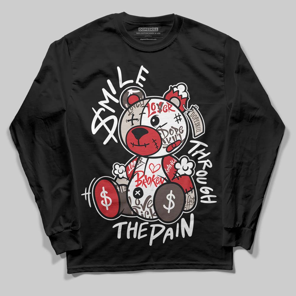 Adidas Samba OG Cloud White Better Scarlet Supplier Colour DopeSkill Long Sleeve T-Shirt Smile Through The Pain Graphic Streetwear - Black