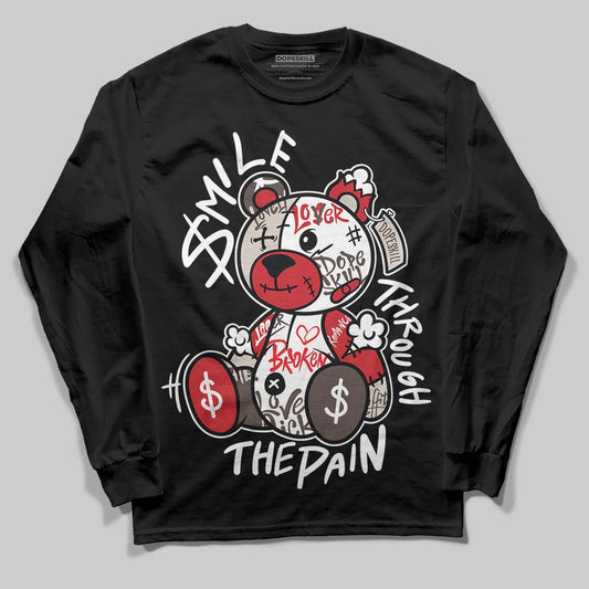 Adidas Samba OG Cloud White Better Scarlet Supplier Colour DopeSkill Long Sleeve T-Shirt Smile Through The Pain Graphic Streetwear - Black