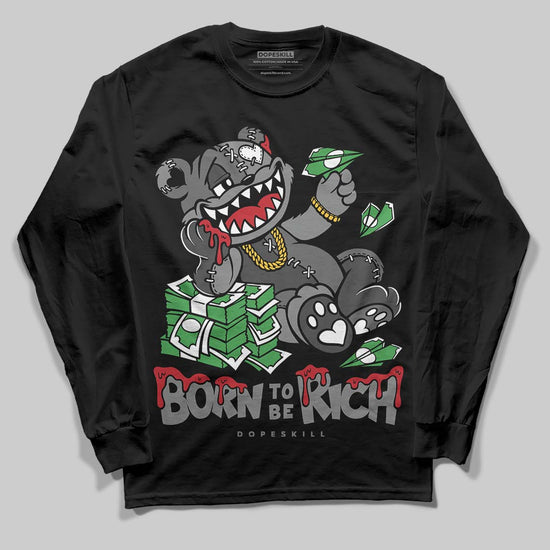 Jordan 4 “Black Cat” (2025) DopeSkill Long Sleeve T-Shirt Born To Be Rich Graphic Streetwear - Black