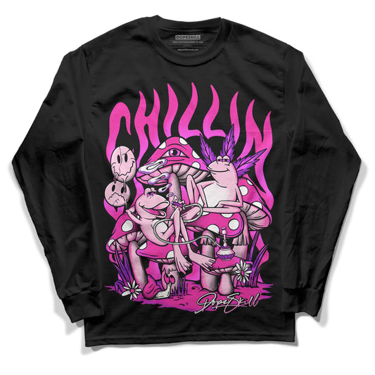 Pink Sneakers DopeSkill Long Sleeve T-Shirt Chillin Graphic Streetwear - Black