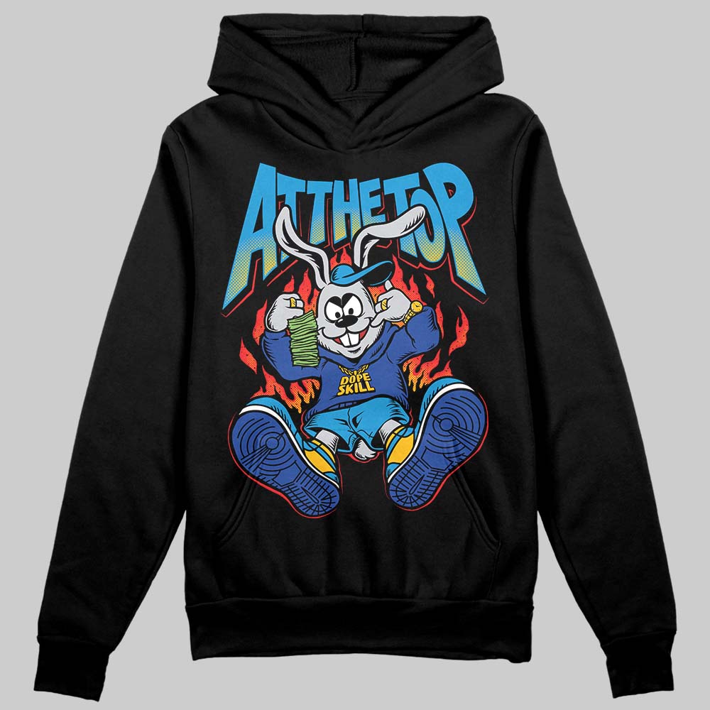 Royal Blue Sneakers DopeSkill Hoodie Sweatshirt At The Top Graphic Streetwear - Black