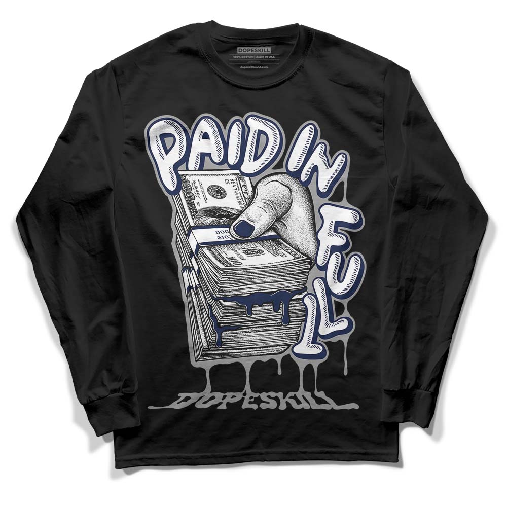 Jordan Spiz’ike Low “White/Obsidian” DopeSkill Long Sleeve T-Shirt Paid In Full Graphic Streetwear - Black