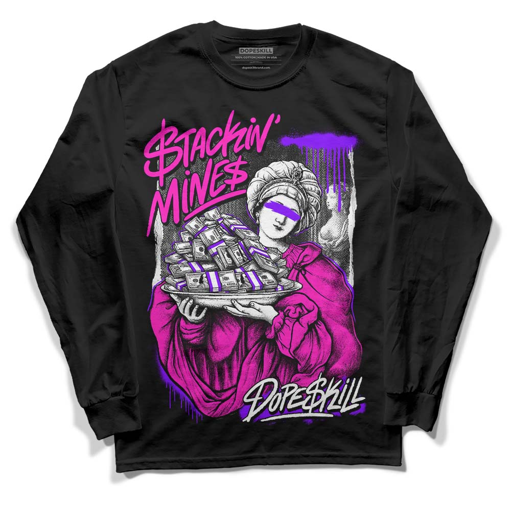 Dunk Low GS “Active Fuchsia” DopeSkill Long Sleeve T-Shirt Stackin Mines Graphic Streetwear - Black