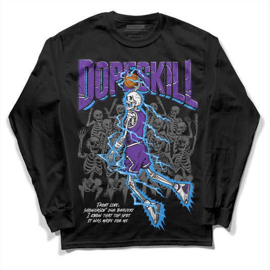 Jordan 3 Dark Iris DopeSkill Long Sleeve T-Shirt Thunder Dunk Graphic Streetwear - Black