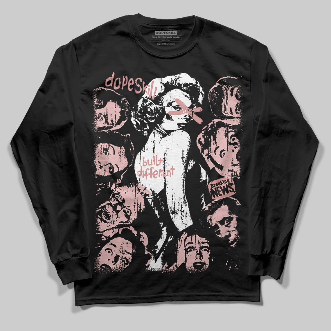 Jordan 40 “Dusty Rose” DopeSkill Long Sleeve T-Shirt Built Different Graphic Streetwear - Black