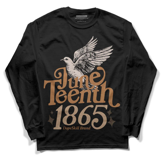 Jordan 3 Retro Palomino DopeSkill Long Sleeve T-Shirt Juneteenth 1865 Graphic Streetwear - Black