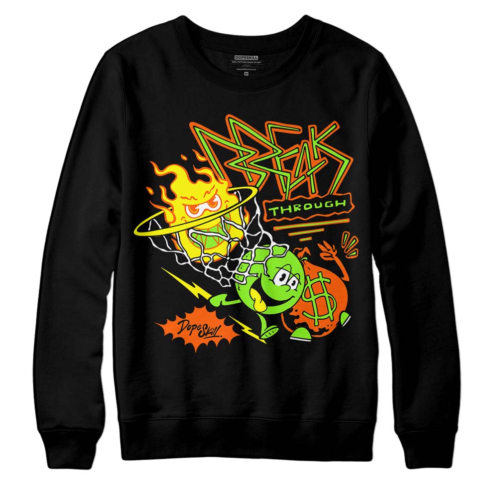 Neon Green Sneakers DopeSkill Sweatshirt Break Through Graphic Streetwear - black