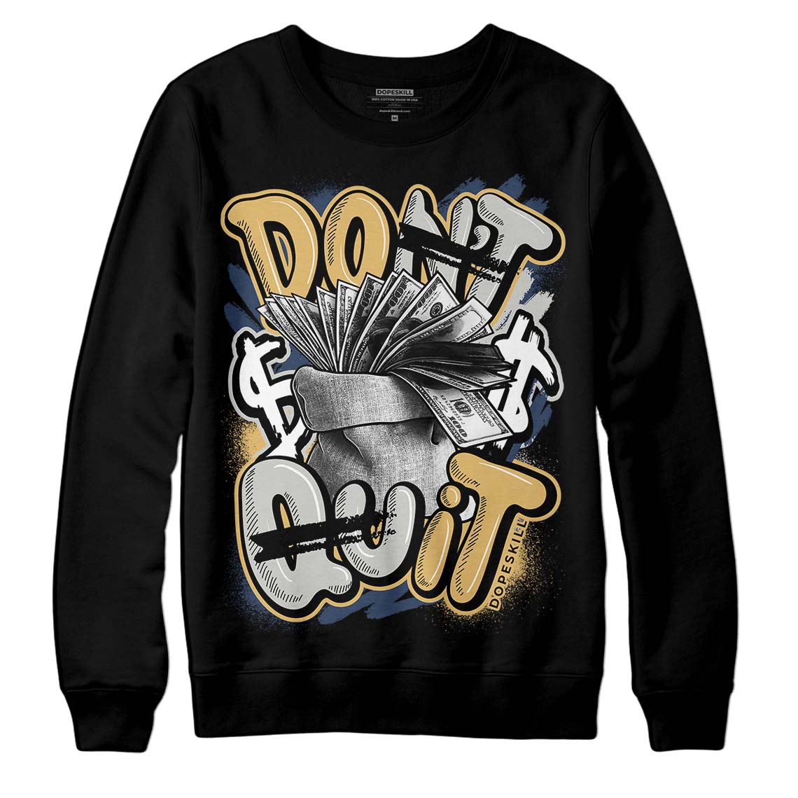 A Ma Maniere x Jordan 5 Dawn “Photon Dust” DopeSkill Sweatshirt Don't Quit Graphic Streetwear - Black