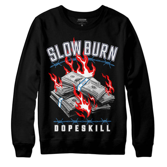 Jordan 3 "Midnight Navy" DopeSkill Sweatshirt Slow Burn Graphic Streetwear - Black