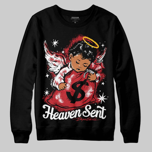 Jordan 5 Retro Fire Red Black Tongue (2025) DopeSkill Sweatshirt Heaven Sent Graphic Streetwear - Black