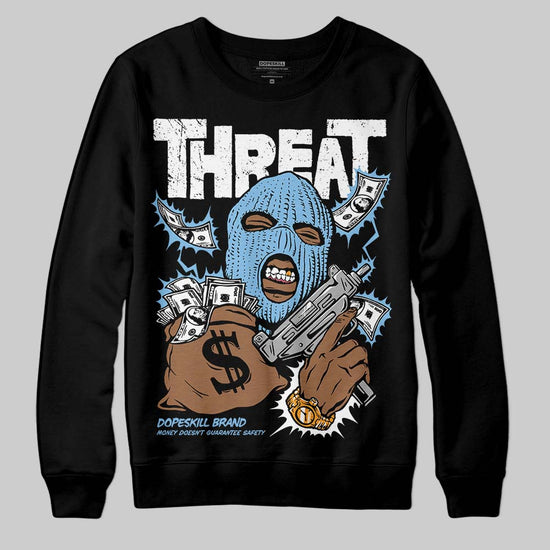 University Blue Sneakers DopeSkill Sweatshirt Under Threat Graphic Streetwear - Black