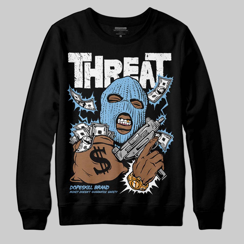 University Blue Sneakers DopeSkill Sweatshirt Under Threat Graphic Streetwear - Black