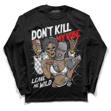 Black and White Sneakers DopeSkill Long Sleeve T-Shirt Don't Kill My Vibe Graphic Streetwear - Black