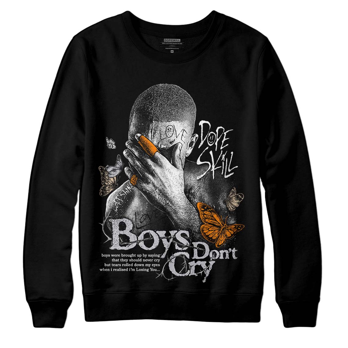 Grey Sneakers DopeSkill Sweatshirt Boys Don't Cry Graphic Streetwear - Black