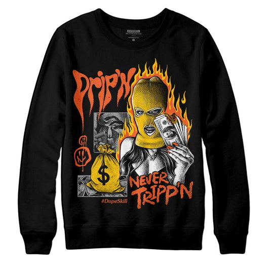 Jordan 3 Georgia Peach DopeSkill Sweatshirt Drip'n Never Tripp'n Graphic Streetwear - Black