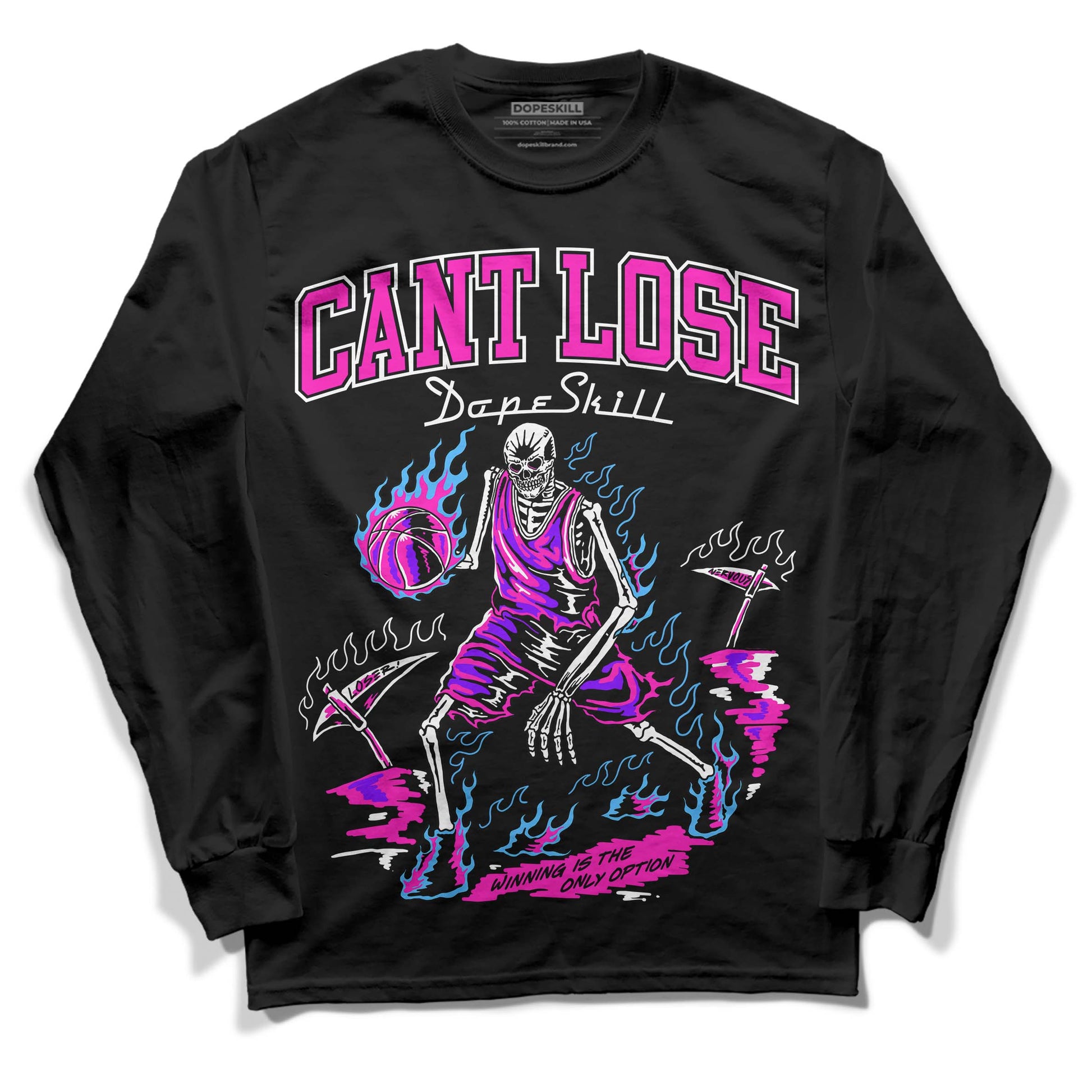 Dunk Low GS “Active Fuchsia” DopeSkill Long Sleeve T-Shirt Cant Lose Graphic Streetwear - Black