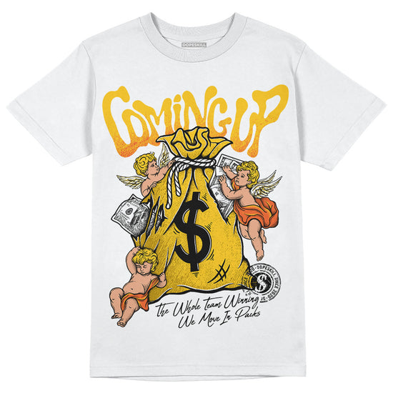 Yellow Sneakers DopeSkill T-Shirt Money Bag Coming Up Graphic Streetwear - White 