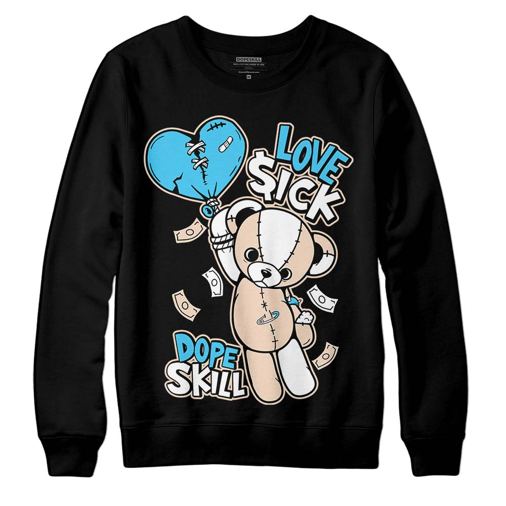 Jordan 2 Sail Black DopeSkill Sweatshirt Love Sick Graphic Streetwear - Black
