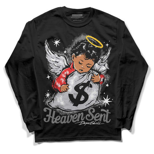 Grey Sneakers DopeSkill Long Sleeve T-Shirt Heaven Sent Graphic Streetwear - Black