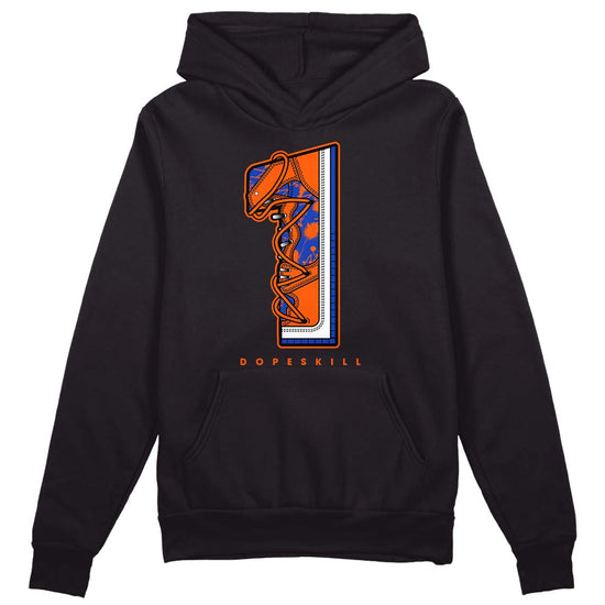 Dunk Low Futura Orange Blaze DopeSkill Hoodie Sweatshirt No.1 Graphic Streetwear - Black