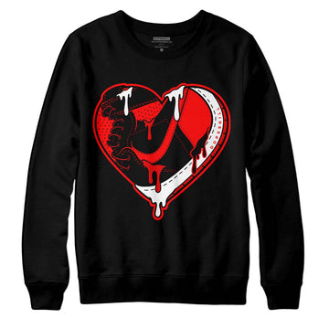 Jordan 1 Retro High OG "Satin Bred" DopeSkill Sweatshirt Heart Jordan 1 Graphic Streetwear - Black