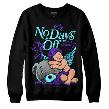 Jordan 6 "Aqua" DopeSkill Sweatshirt New No Days Off Graphic Streetwear - Black