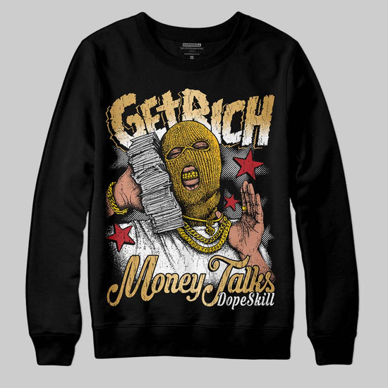 Jordan 12 Retro 'Taxi' 2025 DopeSkill Sweatshirt Get Rich Graphic Streetwear - black