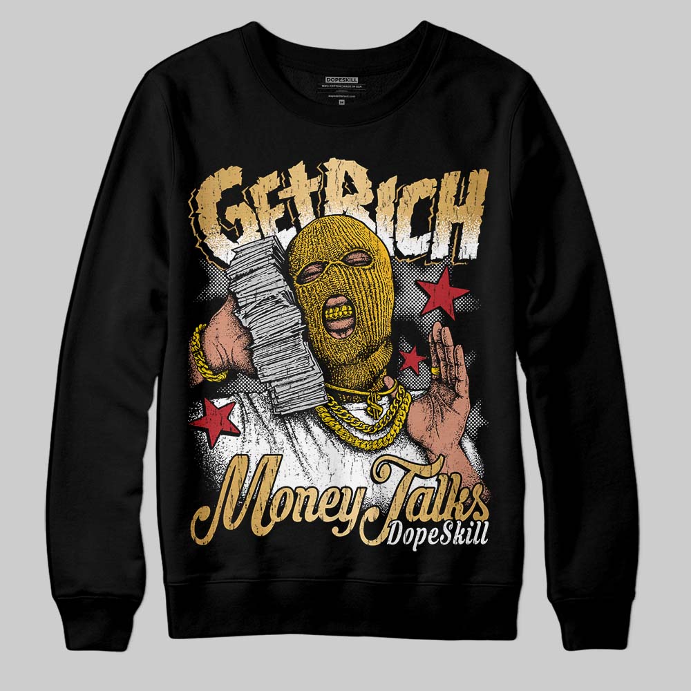 Jordan 12 Retro 'Taxi' 2025 DopeSkill Sweatshirt Get Rich Graphic Streetwear - black