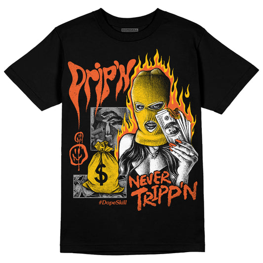 Jordan 3 Georgia Peach DopeSkill T-Shirt Drip'n Never Tripp'n Graphic Streetwear - Black