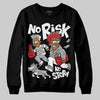 Jordan 4 OG “White Cement” DopeSkill Sweatshirt No Risk No Story Graphic Streetwear - Black