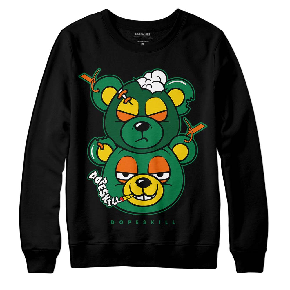 Green Sneakers DopeSkill Sweatshirt New Double Bear Graphic Streetwear - Black 