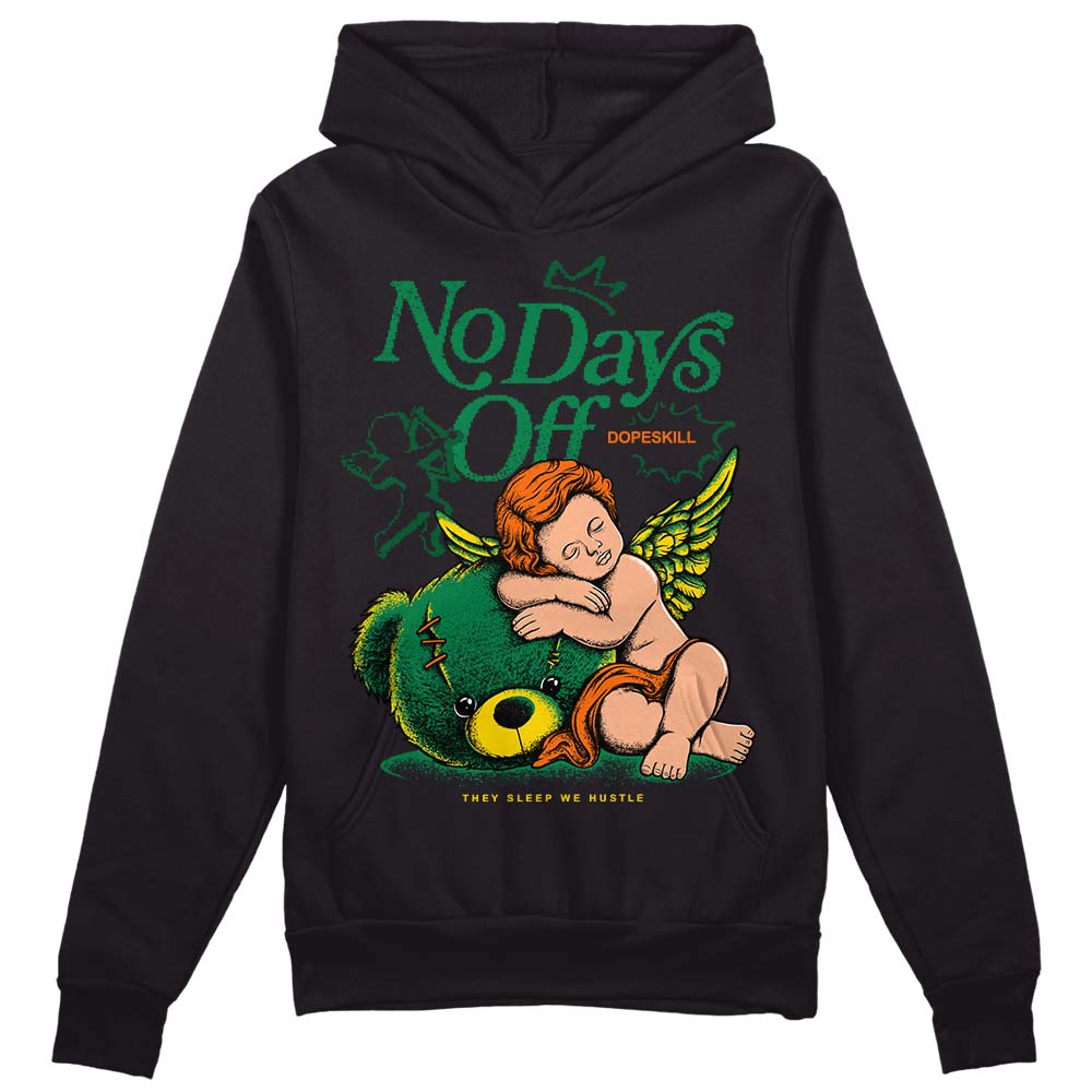 Green Sneakers DopeSkill Hoodie Sweatshirt New No Days Off Graphic Streetwear - Black