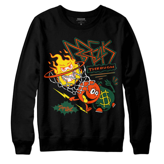 Dunk Low Team Dark Green Orange DopeSkill Sweatshirt Break Through Graphic Streetwear - Black